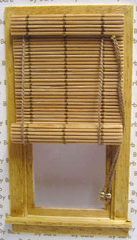 Dollhouse Miniature Bamboo Roll Up Shade For Windows